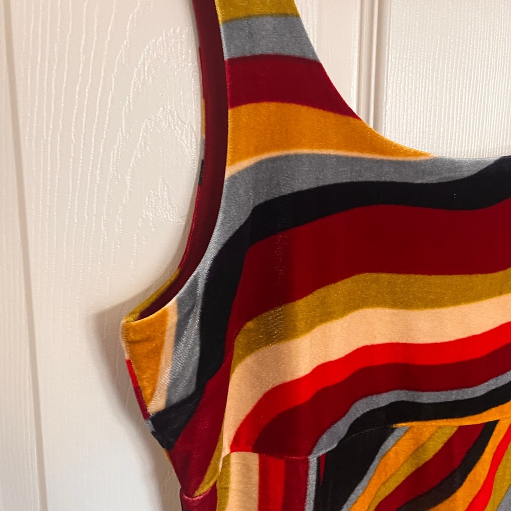 Dangerfield Multicolor Wavy Stripe Fitted Maxi Dress NWOT - Picture 2 of 9